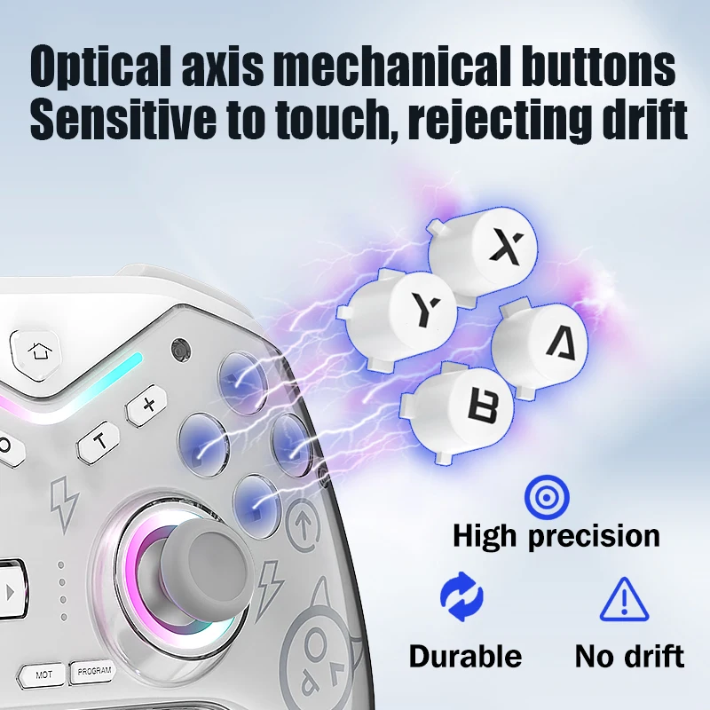 CM-619 switch game controller supports IOS/Android/PC   dual motor wireless controller with dazzling light