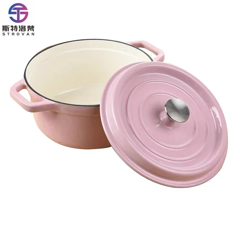 Uncoated Cast Iron Enamel Pot Multifunctional Stew Soup Pot Cooking Cookware Christmas Gift