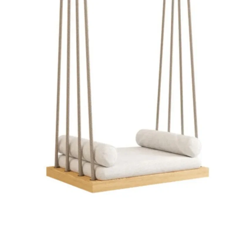 

Swing Hanging Basket, Household Balcony Solid Wood Swing Cradle Chair