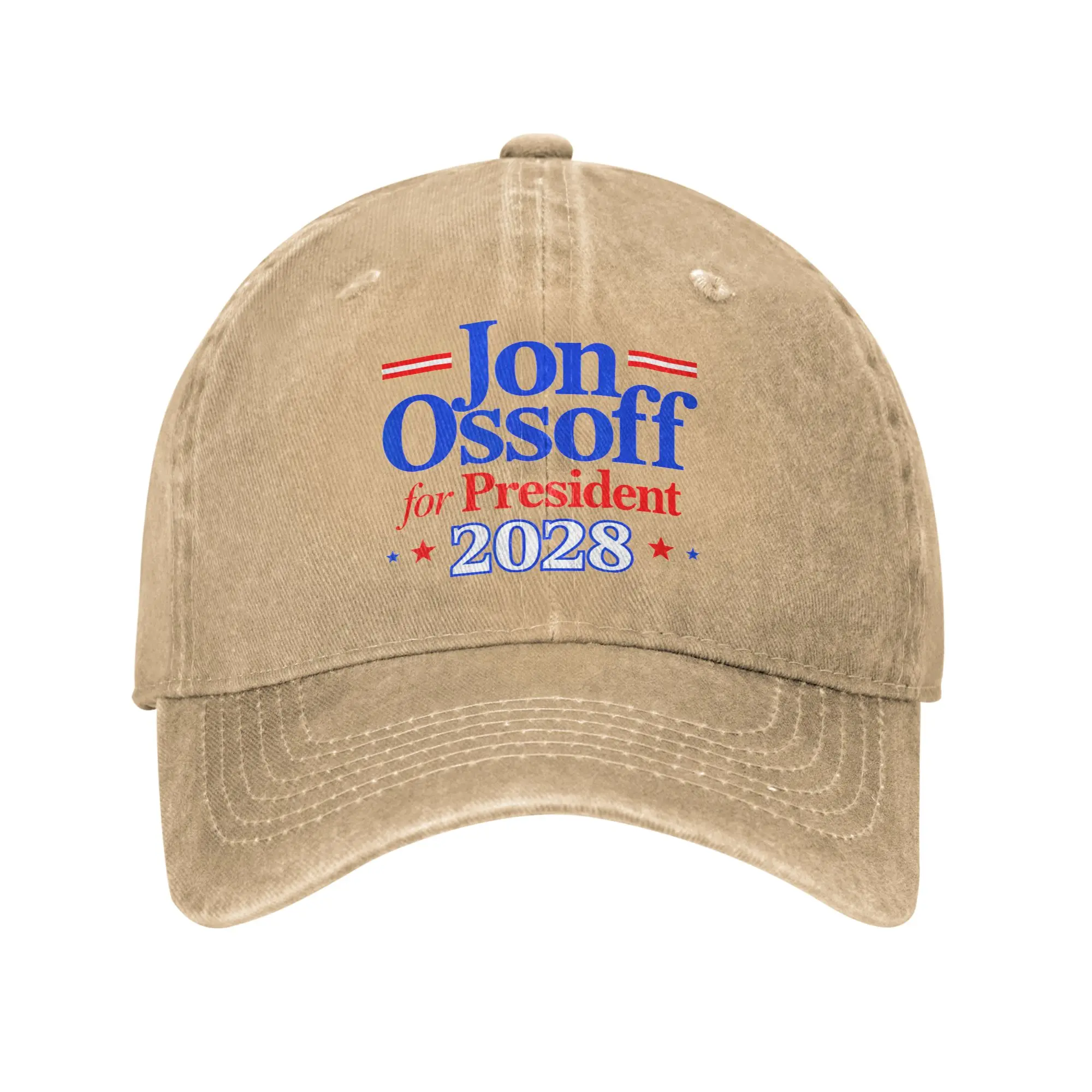 Jon Ossoff for President 2028 Presidential Election Saying Casual Baseball Cap  Running Hippie Trucker Hat Summer Snapback Cap