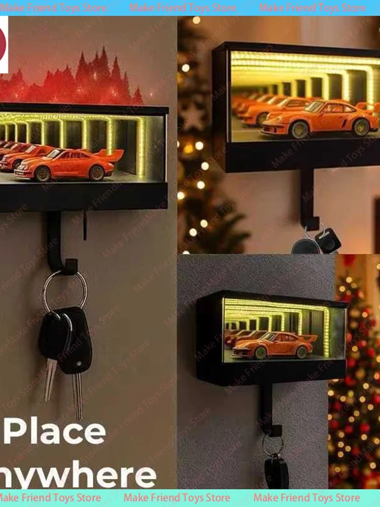 إنفينيتي المرآب المفاتيح شماعات Keypit المرآب مفتاح حامل سباق السيارات مفتاح حامل جدار جبل مع Led مفاتيح السيارة عرض ثلاثية الأبعاد مفاتيح الرف