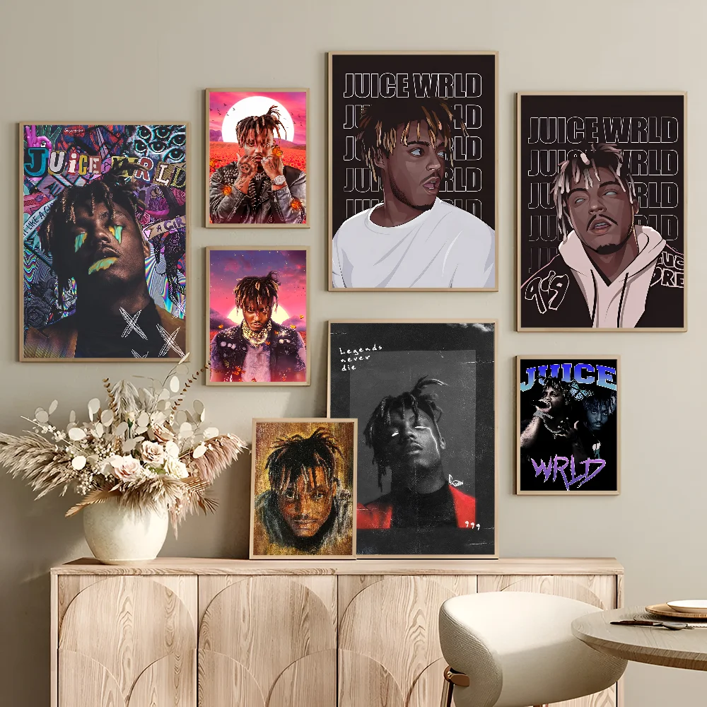 Juice Wrld Movie Sticky Posters Whitepaper Sticker DIY Room Bar Cafe Posters Wall Stickers