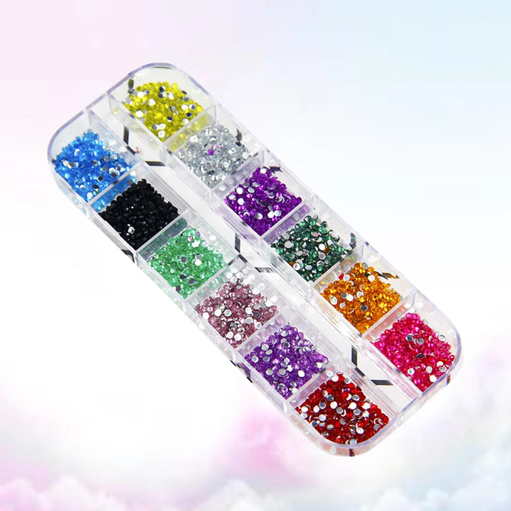 2000 stuks kristal nail art decor 12 levendige kleuren mix vorm strass steentjes voor doe-het-zelf manicure glitter nagelontwerp decoratie ambacht