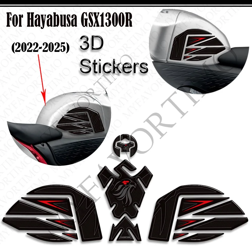 

Motorcycle For Suzuki Hayabusa GSX1300R GSXR 1300 GSX 1300R Tank Pad Side Grips Gas Fuel Oil Kit Knee Stickers Decals 2022-2025