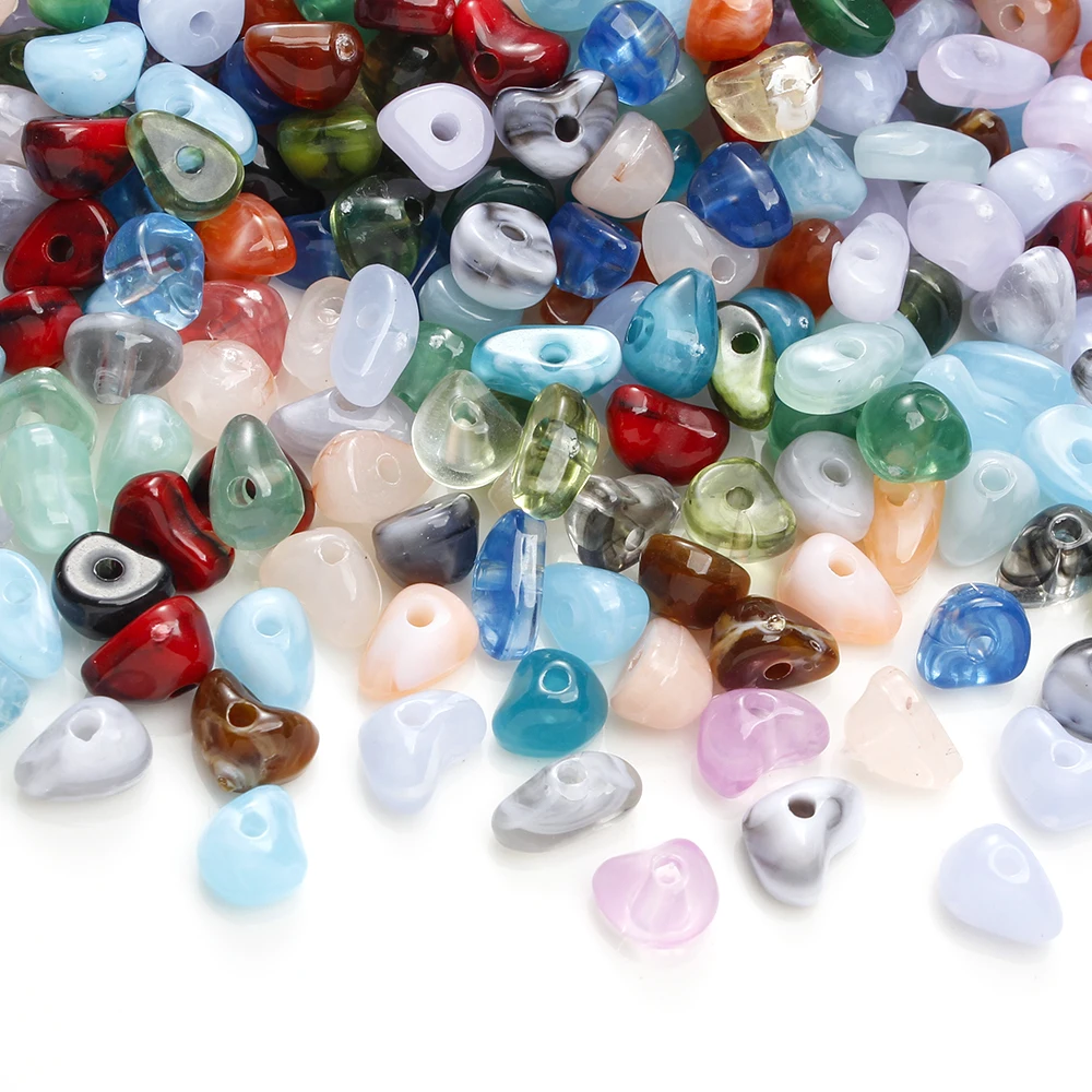 180 Stück gemischte unregelmäßige Acrylperlen 4-9mm bunte Kunststoff-Abstandsperlen für DIY-Schmuckherstellung, Armbänder, Bastelzubehör – Detail 3