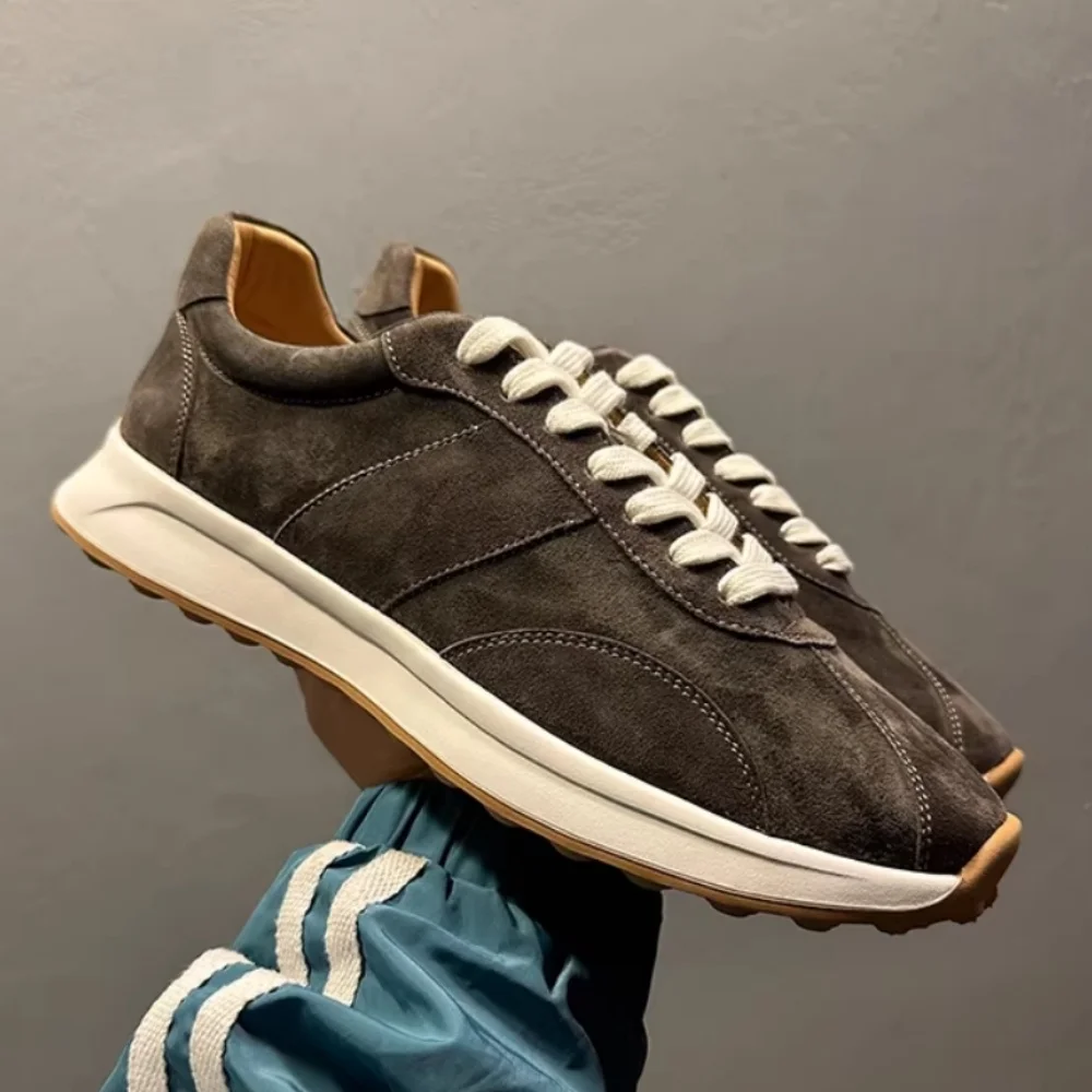 Handmade Hundred-Tier Retro Moral Training Shoes, Leather Casual Sports Sneakers, Lightweight Trendy Shoes