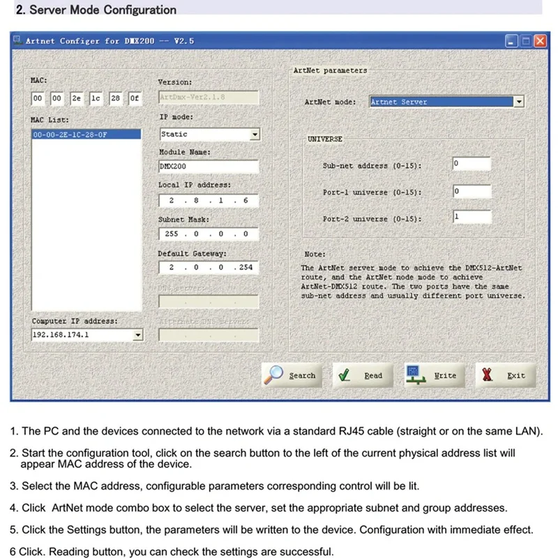 Двунаправленный контроллер локальной сети с интерфейсом интерфейса 1024, 3-контактный выход розетки Lan Earthnet/DMX Artnet, консоль с европейской вилкой