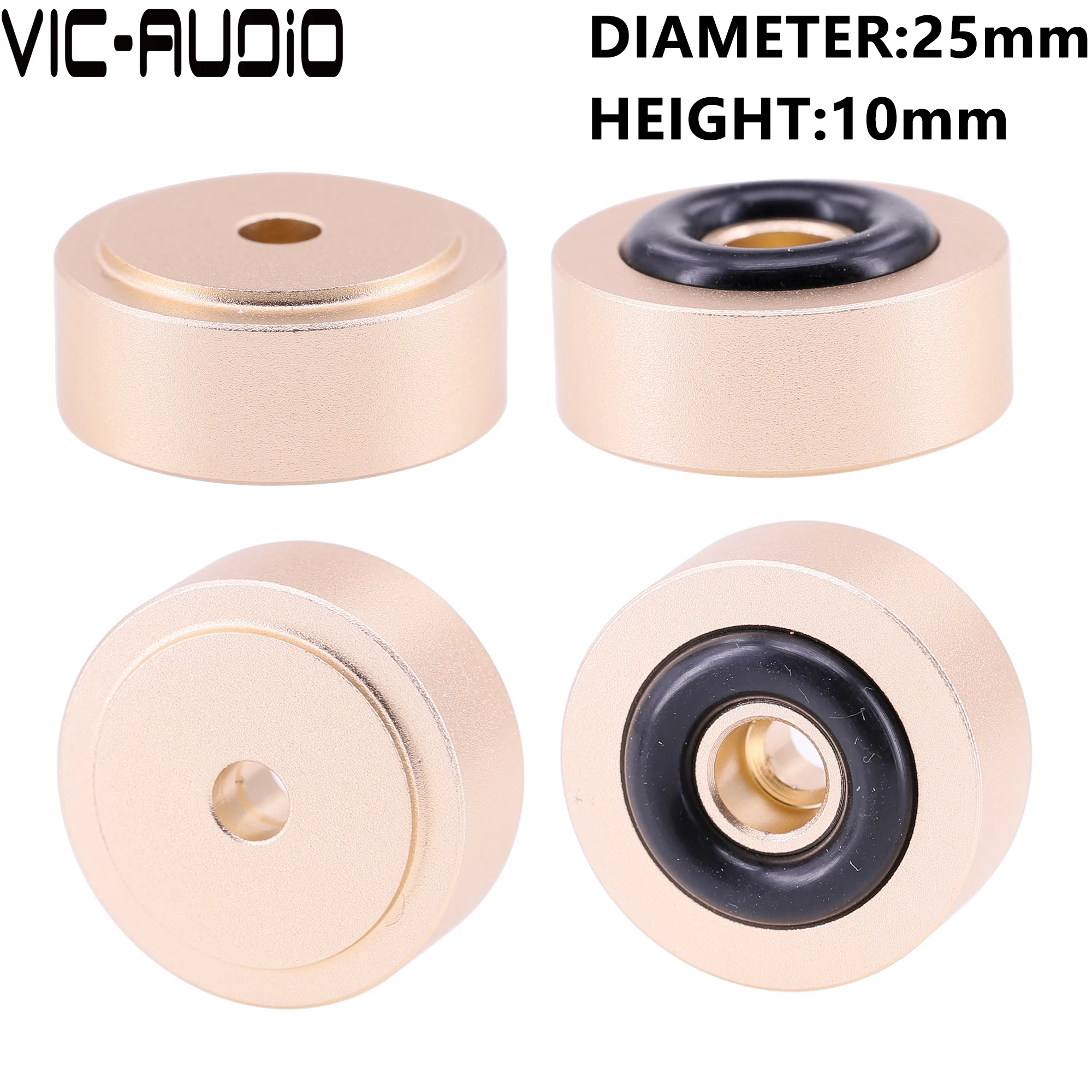 4PCS 25*10mm Amplifier Stand Shock Absorber HIFI Audio Turntable Pad Aluminum Speaker Isolation Feet Stand