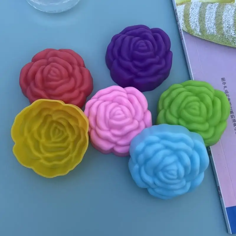 【CC】Flower Silicone Candle Mold DIY Handmade 3D Rose Soap Plaster Resin Mould Cake Baking Tool Kitchen Party Decoration Supply