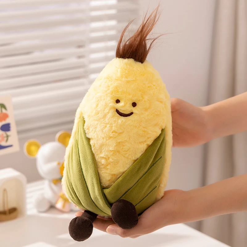 Creative Cartoon Smile Fruit Plush Toys Soft Fluffy Lifelike Corn Pitaya Watermelon Toys Funny Game Props Cute Gift To Children