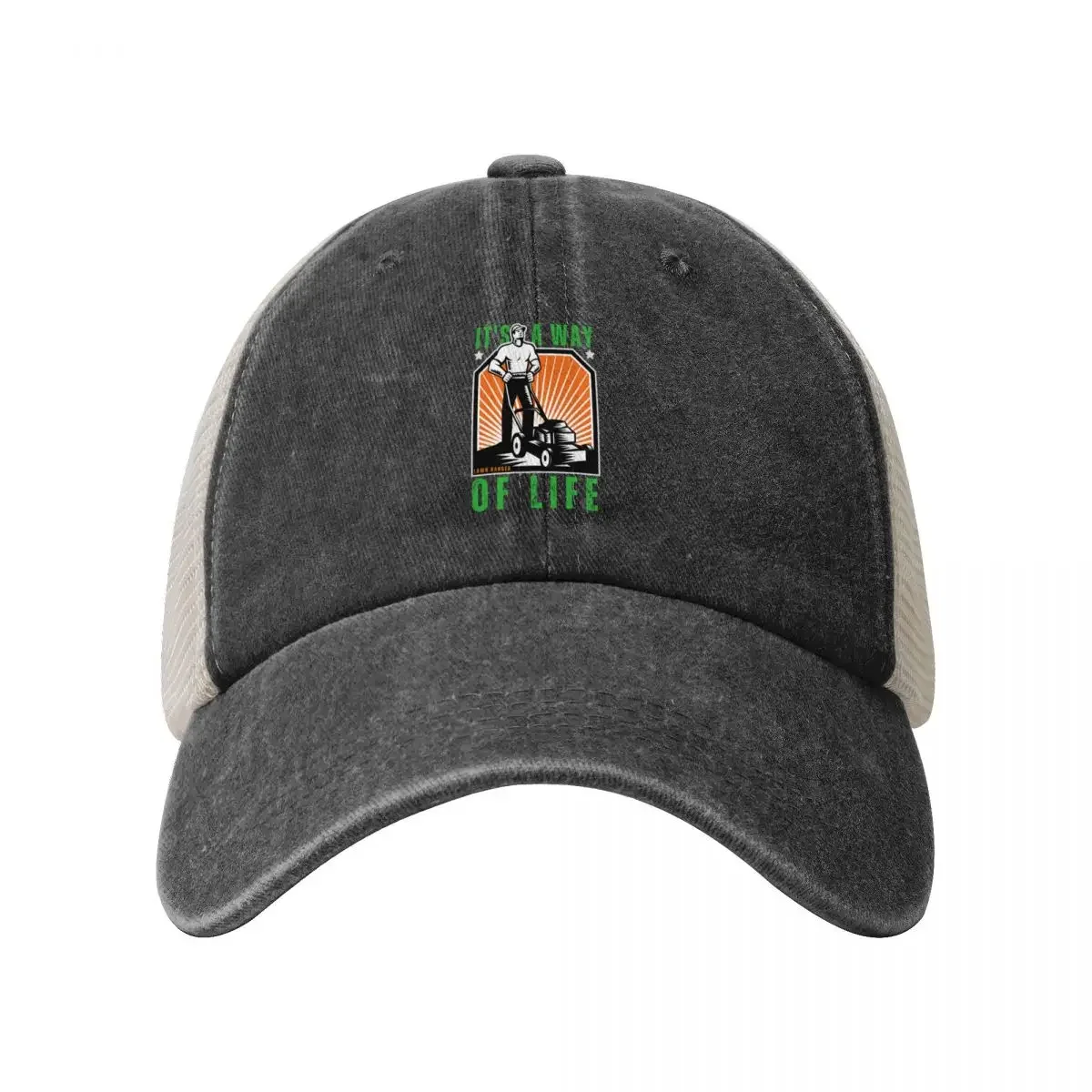 Funny Lawn Ranger Rides Again Retro | gardening quote | lawn mower Baseball Cap Anime western Hat Mountaineering Man Women's