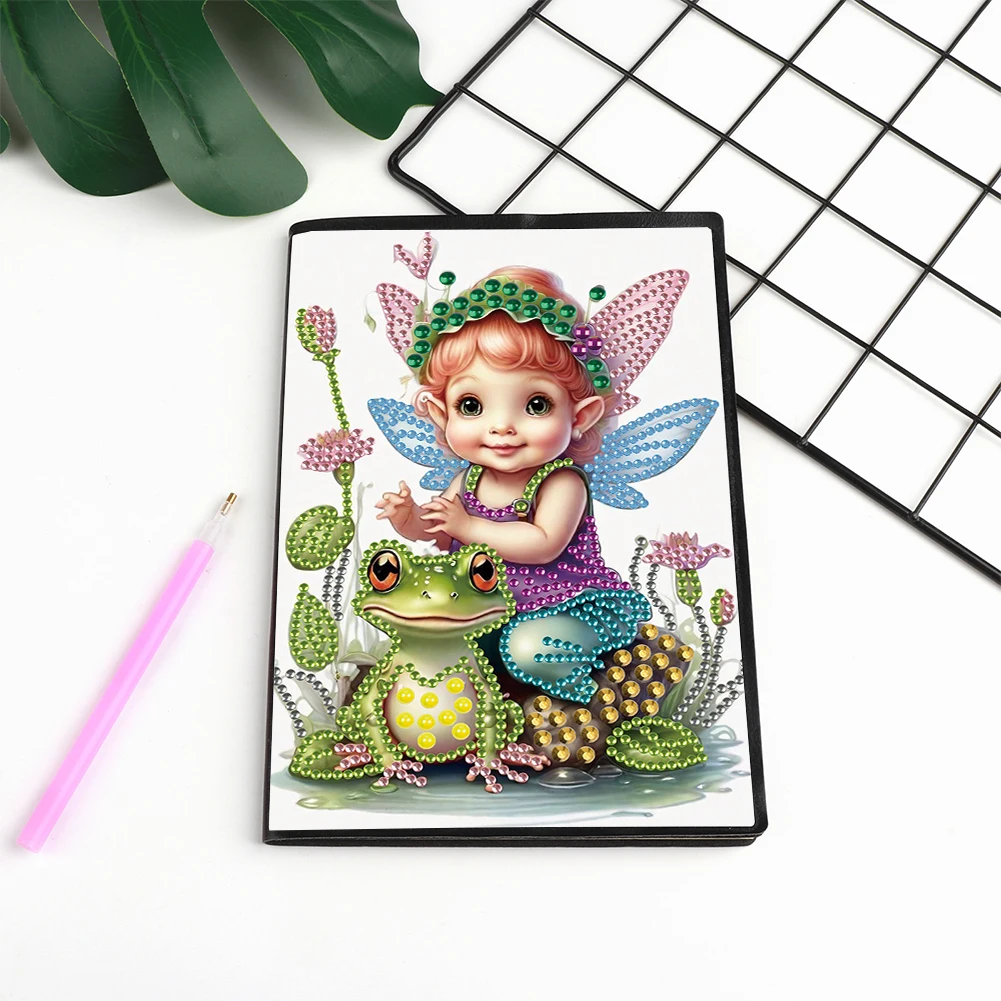 Elf Fairy Special Shaped 50 Pages Diamond Painting Journal Notebook No Lines Crystal Notepad Sketchbook A5 for Drawing Painting