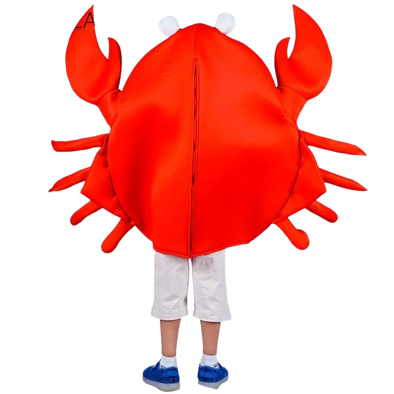 Crabe Cosplay drôle pour enfants, costume de scène de spectacle scolaire, tenue de vêtements une pièce trempée, fête de vacances, carnaval d'Halloween, garçons et filles