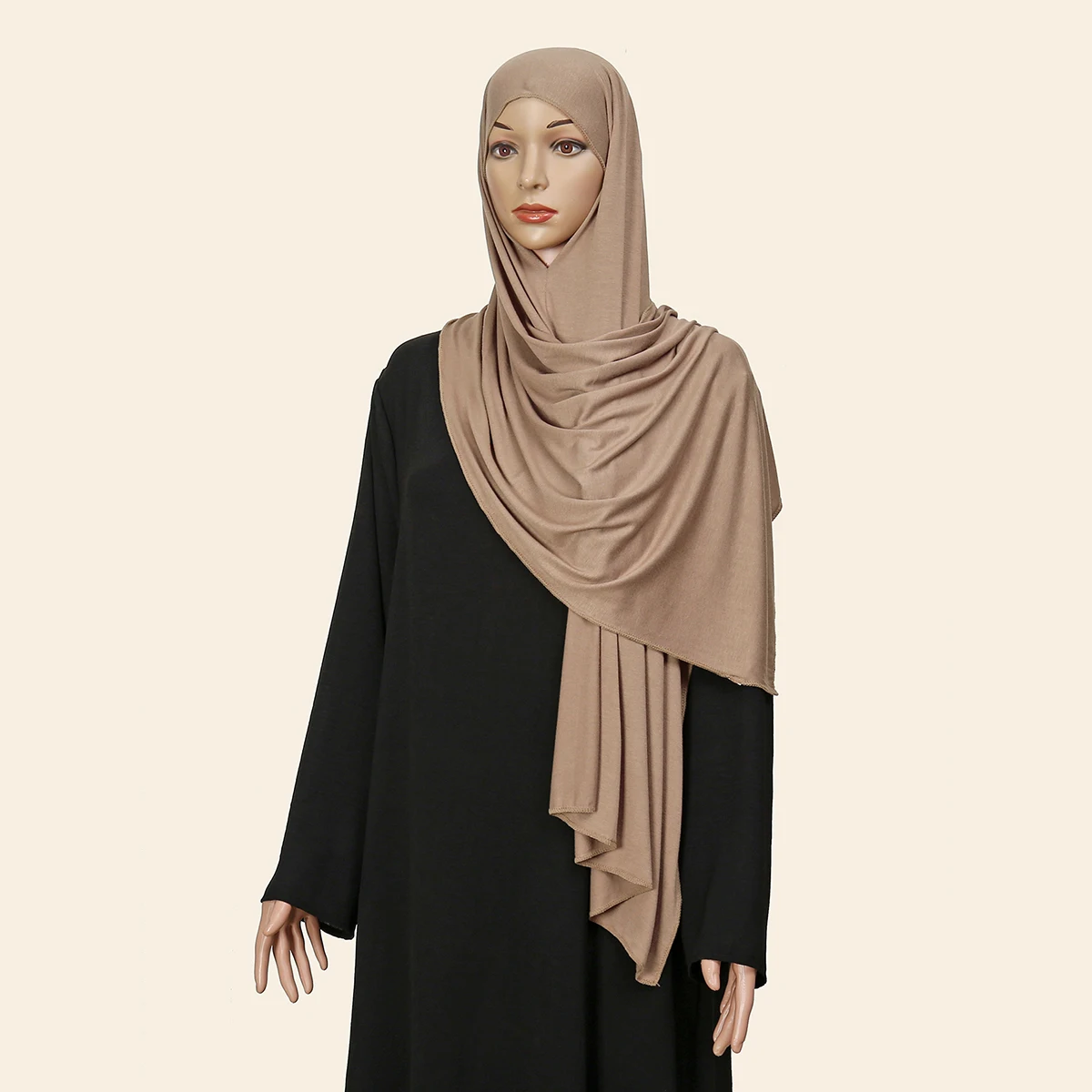 Soft Modal Instant Hijab Scarf Solid Color Woman Muslim Wrap Shawls Fashion Isometric Headband Easy To Wear Ethnic Islam Turban