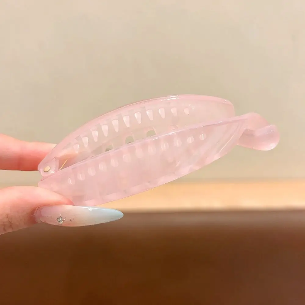 Fashion Geometric Banana Clip Jelly Color Ponytail Holder Elegant Styling Accessory Women Secure Grip Hair Barrette