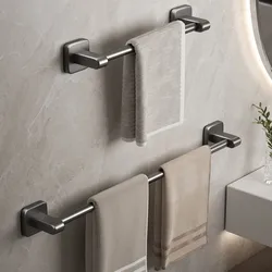 Bathroom Towel Holder Without Drilling Bathroom Black Towel Rack Towel Bar Self-Adhesive Bathroom Towel Rack Towel Rail