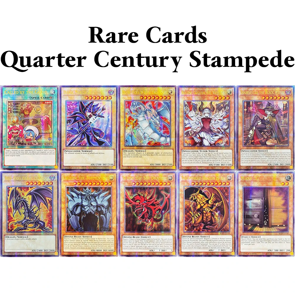 

YuGiOh! Quarter Century Stampede Proxy Game Cards Dark Magician Blue-Eyes White Dragon Called by the Grave Red-Eyes Black Dragon