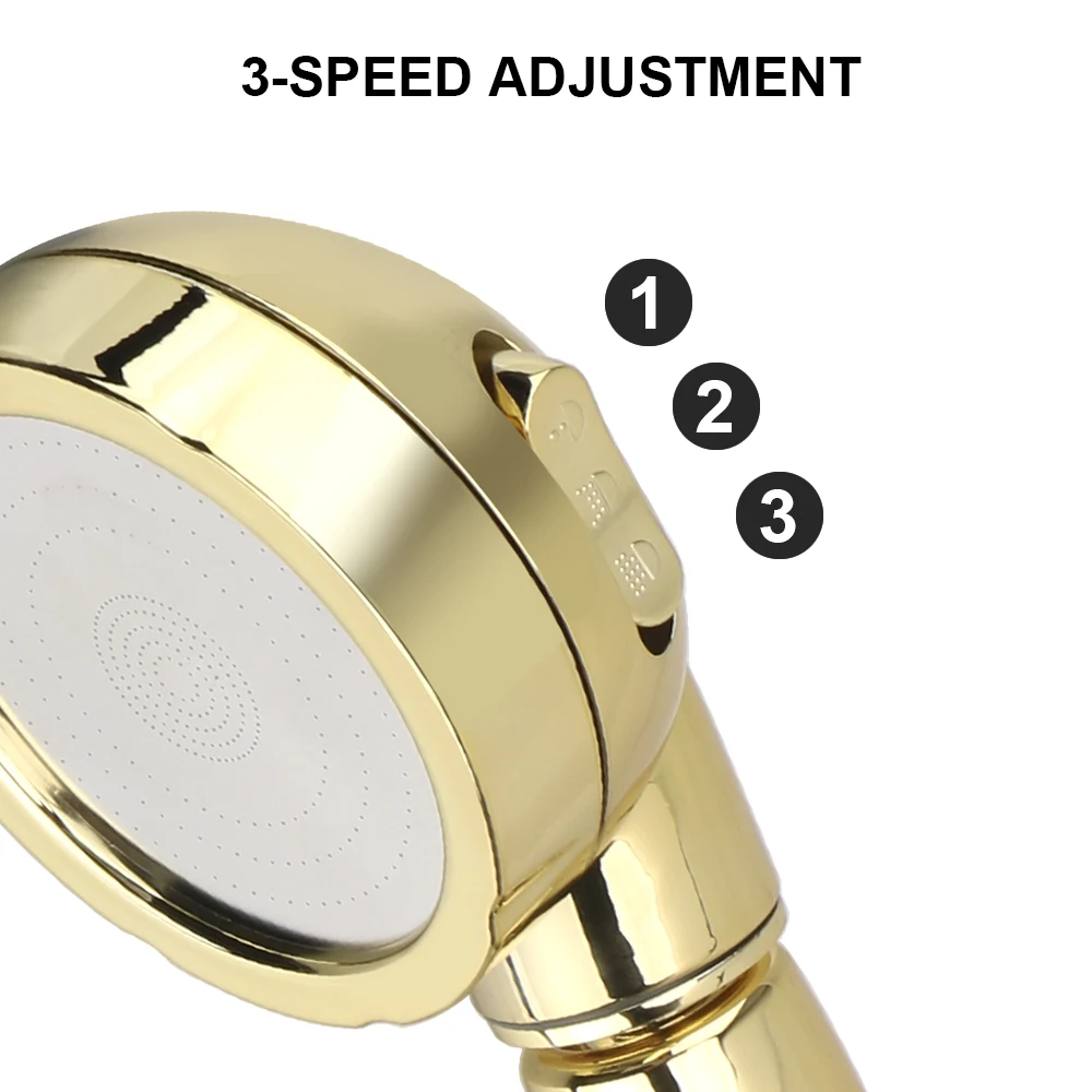 360 Degrees Rotating Handheld Shower Head Adjustable Water Saving Shower Head 3 Spray Setting with ON/OFF Pause Switch image 4