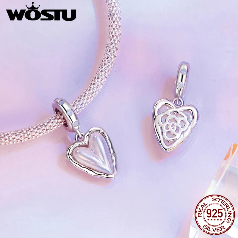 WOSTU 925 Sterling Silver Aurora Butterfly Heart Charm Bear Beads Dreamy Mermaid Star Pendant Fit Original Bracelet DIY Necklace - Image 6