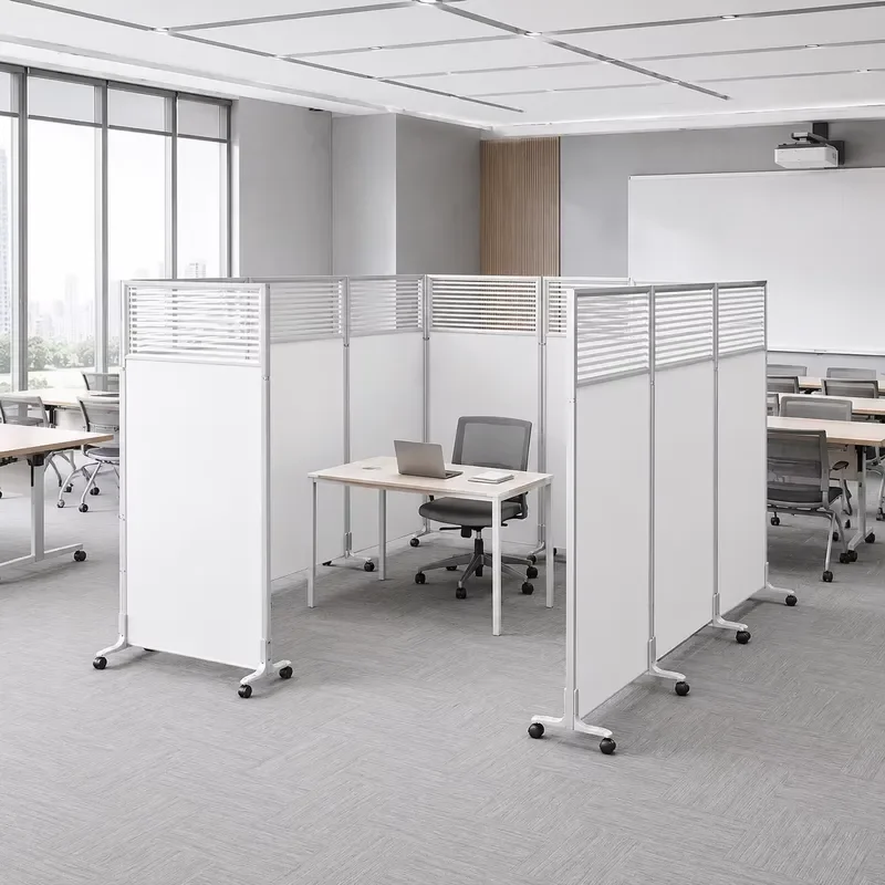 Foldable Self Standing Soundproof Room Divider Portable Indoor Screen Partition for Modern Commercial Office Space