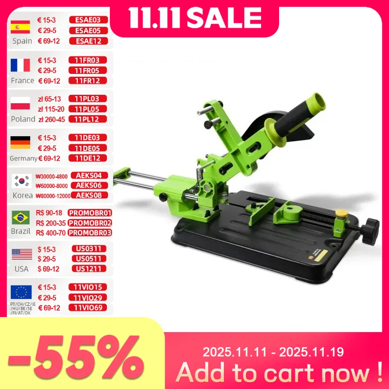 

ALLSOME Angle Mill Stand Grinder Holder Cutter Support Bracket iron base cutting machine for 100/115/125mm angle grinder