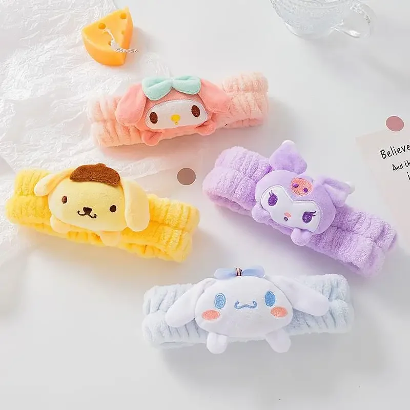 

Miniso Headband Hellokitty Kuromi Japanese Girl Kawaii Plush Durable Headband Children's Cute Hair Accessories Student Gift