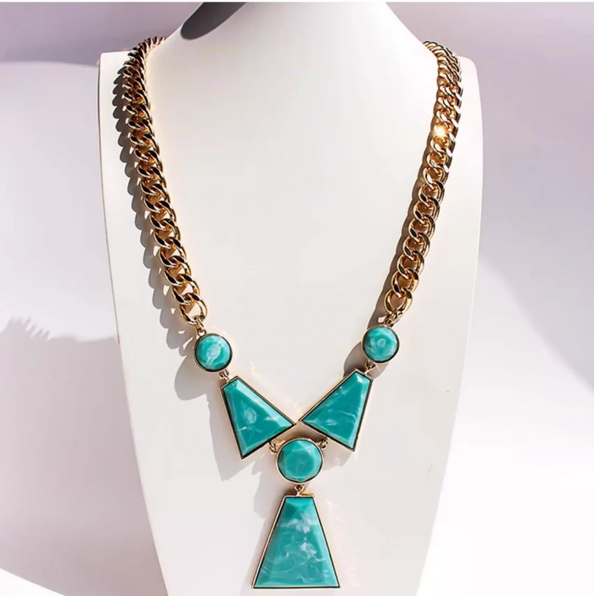 

Внешняя торговля Европы и США, фабрика ювелирных изделий, модная цветущая зеленая квадратная круглая геометрическая длинная n