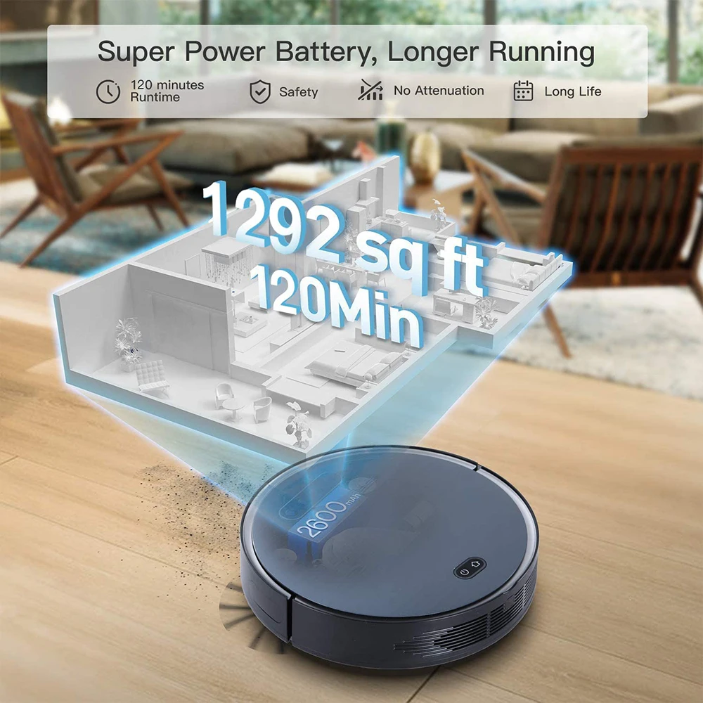 PUREROBO F8 Robot Vacuum Cleaner Sweep Mop Suction 3 In 1,Smart Tuya APP/Alexa Voice Control,Breakpoint Cleaning,Cleaner Robot