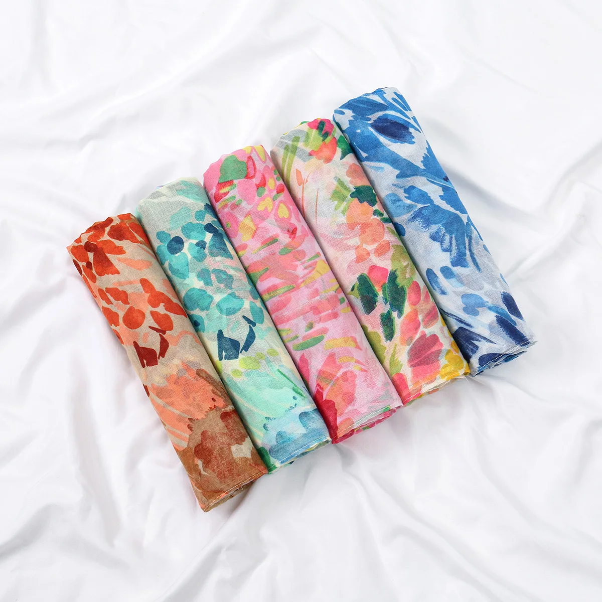 

New Floral Printed Cotton Voile Hijab Scarf For Women Breathable Summer Beach Long Shawls Muslim Hijabs Headscarf Warps Muffler