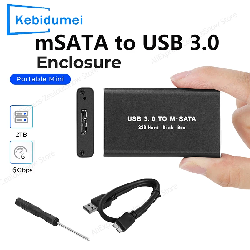 mSATA to USB 3.0 SSD Case Enclosure Mini SATA USB Adapter External Solid State Disk Box for PC Laptop 30x50 mSATA HD Hard Disk
