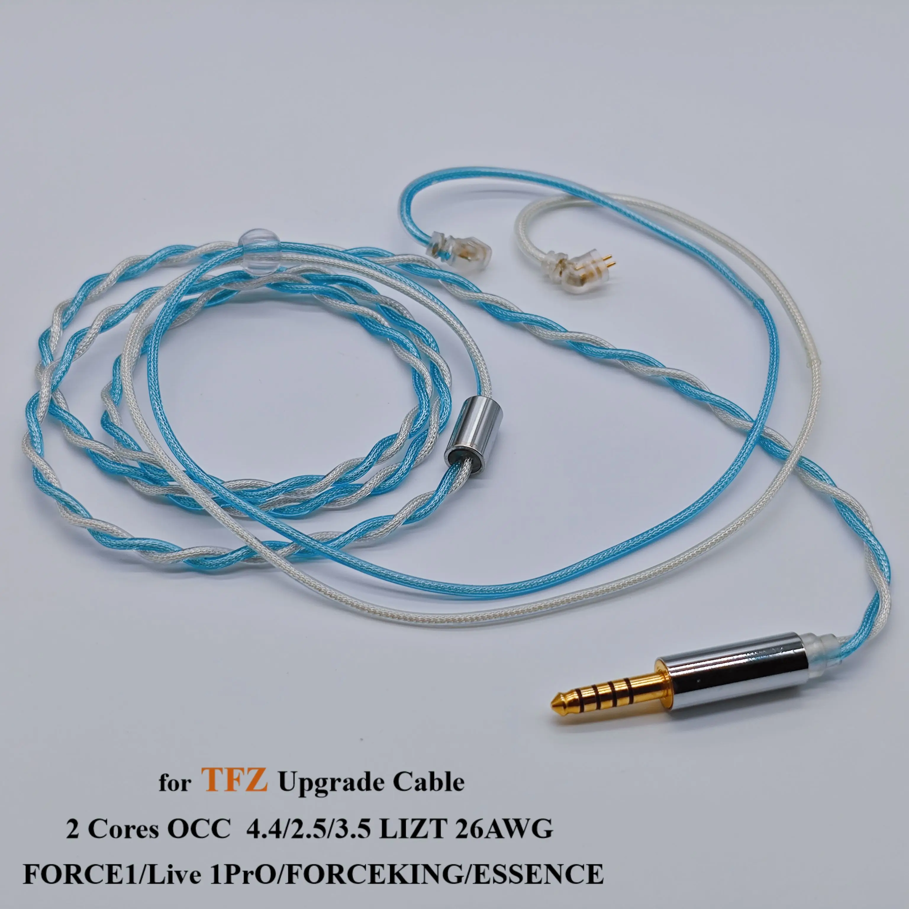 

TFZ Earphones Cable LIZT 2 Core OCC Silver plated upgrade cable headset 4.4mm Balance 2.5 3.5 for TFZ Force1 Forceking ESSENCE