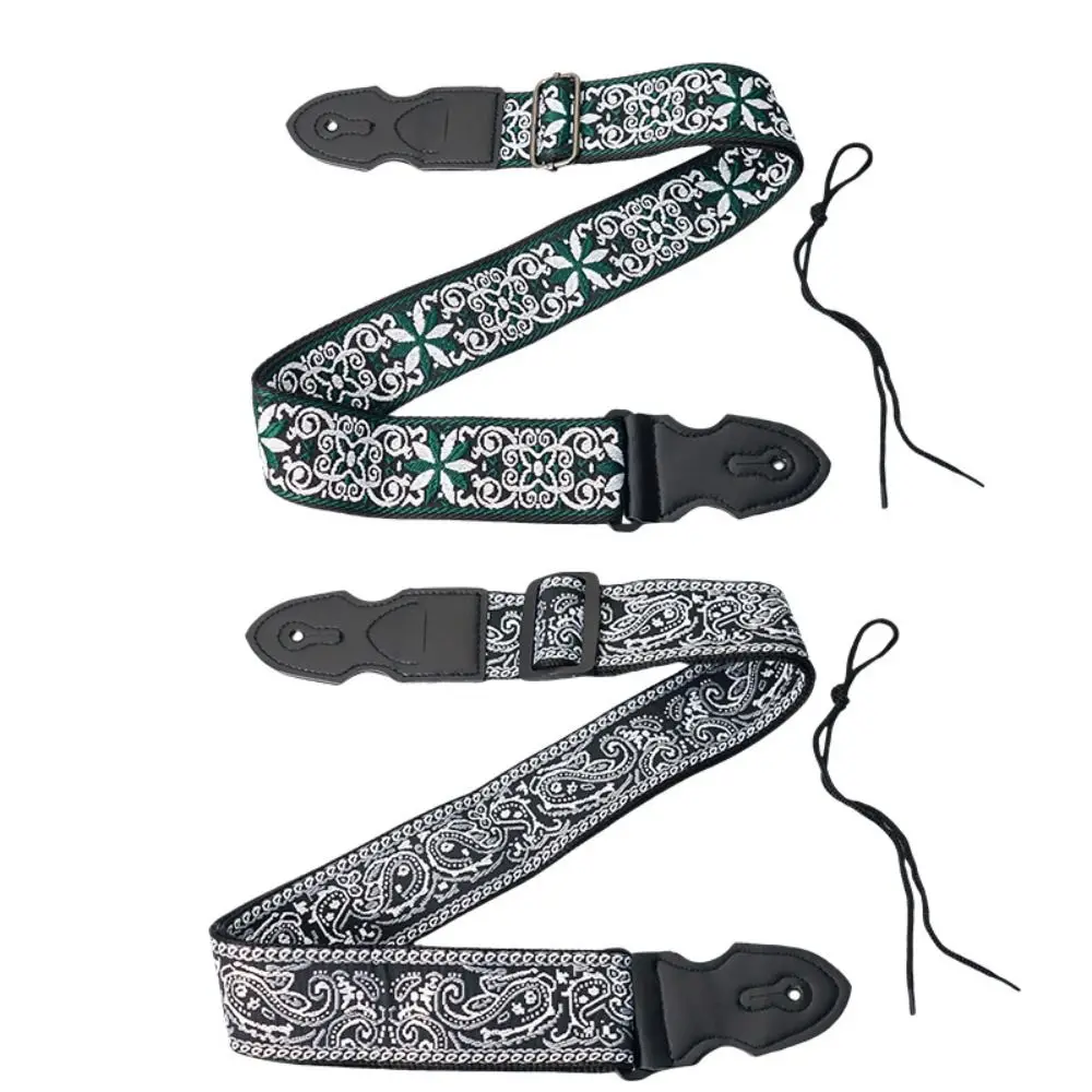 

with Pick Clip Guitar Strap Embroidery Adjustable Guitar Crossbody Strap Widening Guitar Accessories Bass Strap Electric Guitar