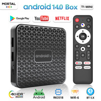 New Mortal T1 Mini Rockchip RK 3518 Quad Core 8/16GB Smart TV Box Android 14 Wifi6 BT5.X Voice Control Home Theater Media Player