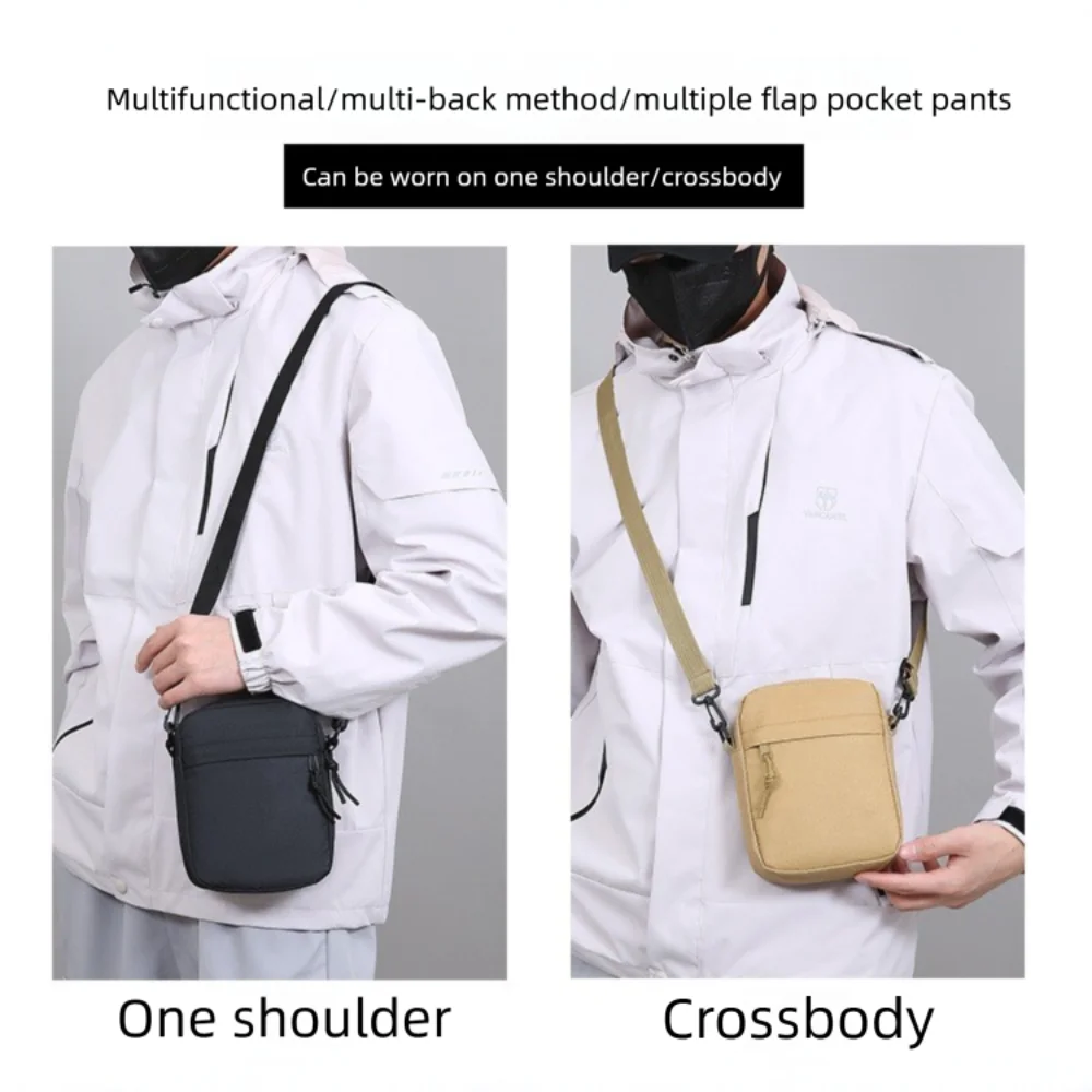 High Quality Oxford Cloth Crossbody Bags Black White Khaki Minimalists Shoulder Bag Long Shoulder Strap Travel Storage Men Women