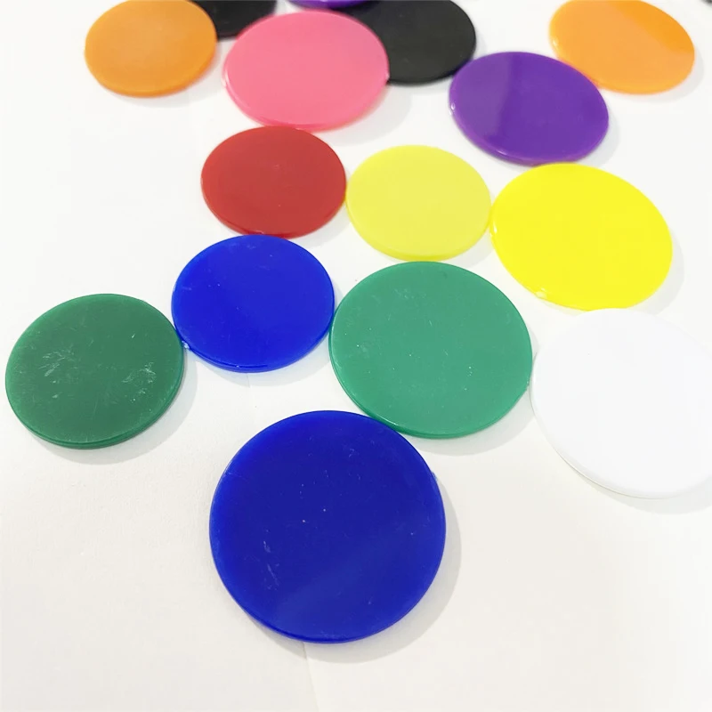 50Pcs 25MM 30MM Chips Plastic Marker Candy Color Coins Game Accessories Fun Family Club Board Games Teach Tools - view 5