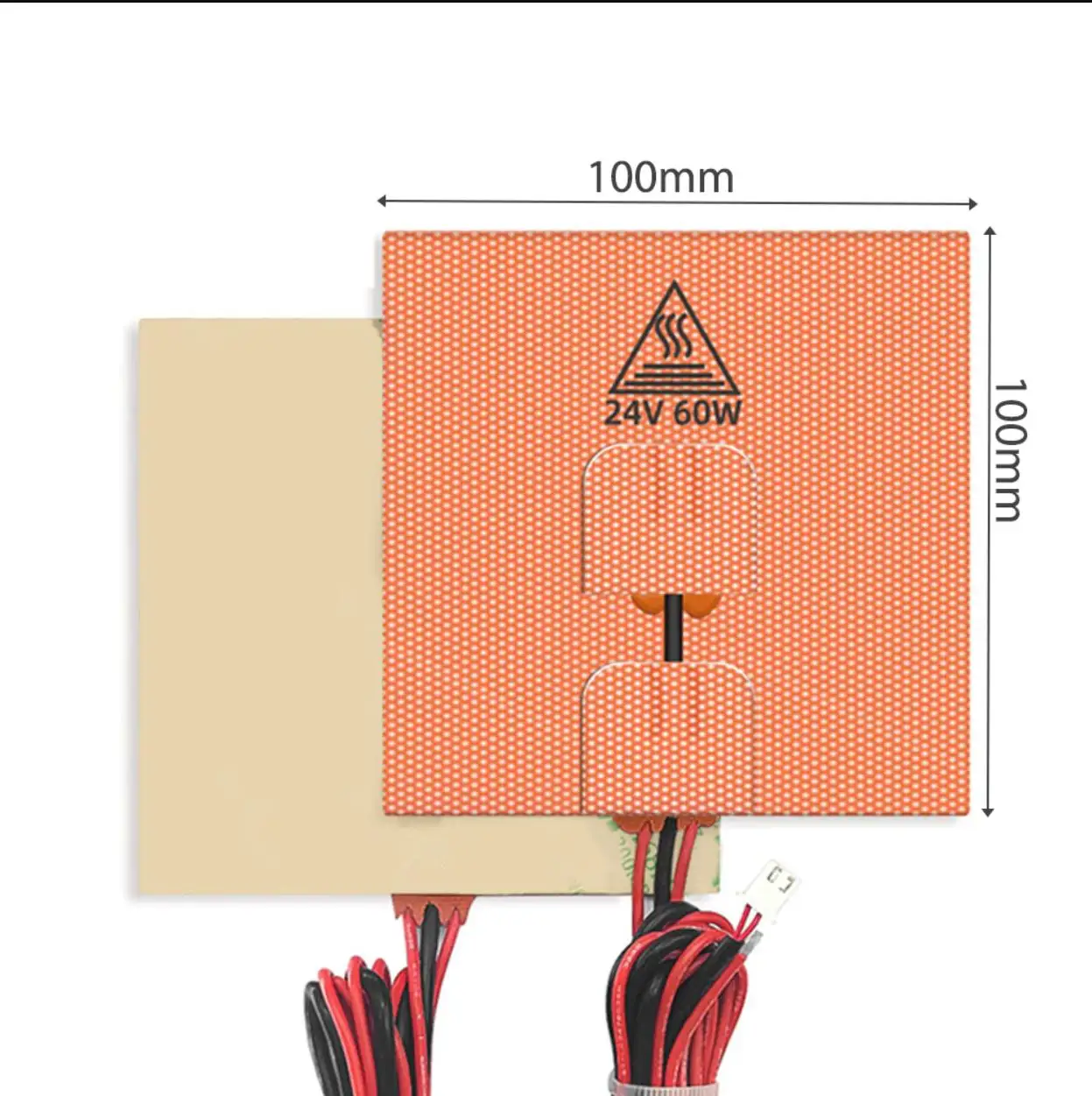 3D Printer Silicone Heater Pad Verwarming Mat 24V 60W 100X100Mm Verwarmde Bed Met Ntc 100K Thermistor Voor Voron 0 0.1 En 60Cm Kabel