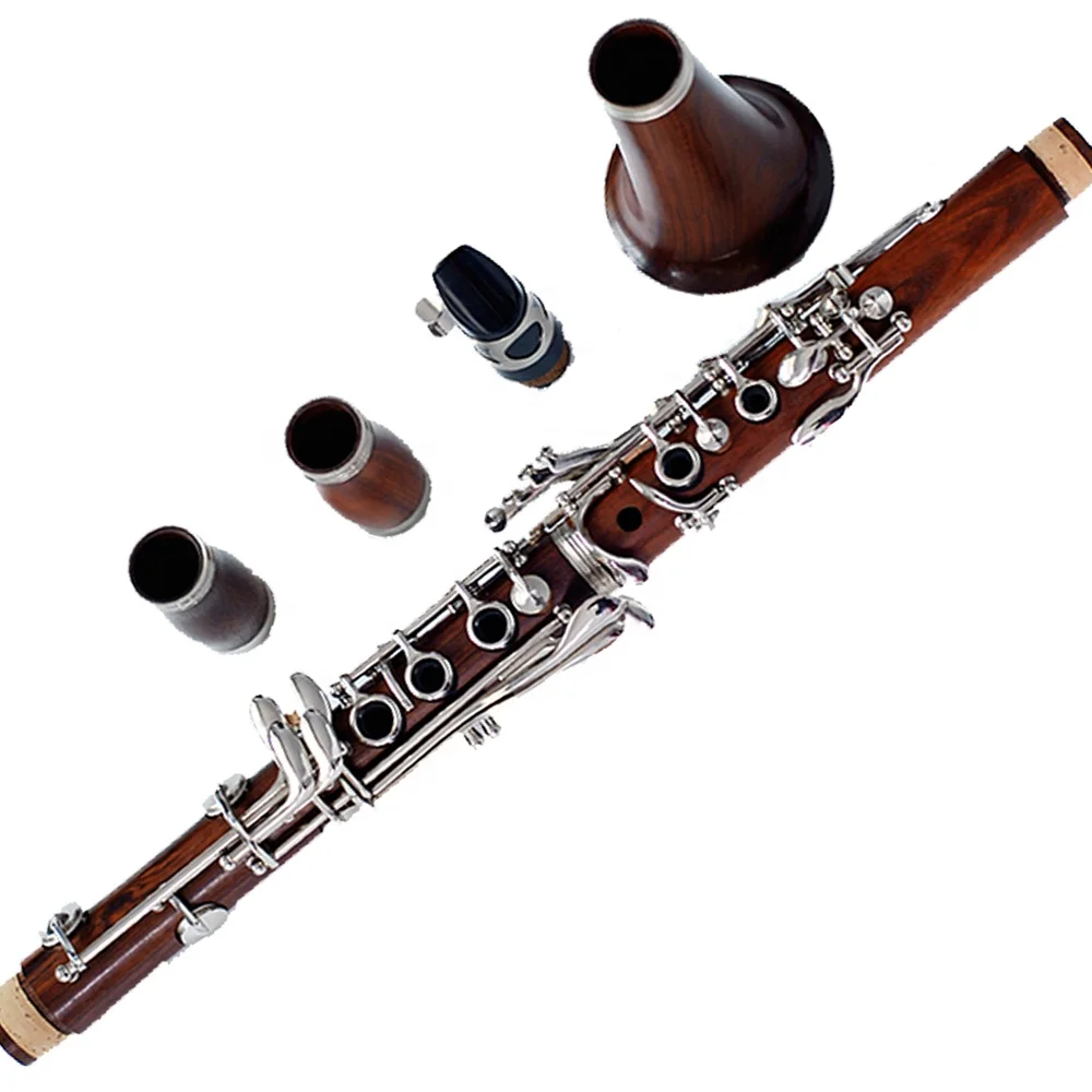 Bb‑Tone 17‑Key Clarinet Rosewood Body Nickel‑Plated Keys Woodwind Musical Instrument