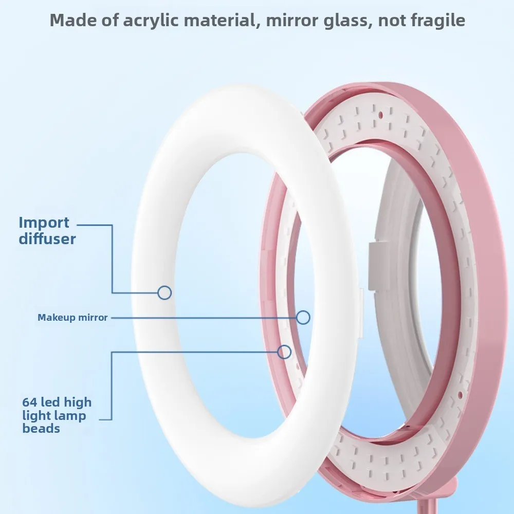 Adjustable Height Makeup Mirror Fill Light Bracket Folding Portable Fill Light Phone Stand Stable Base Universal