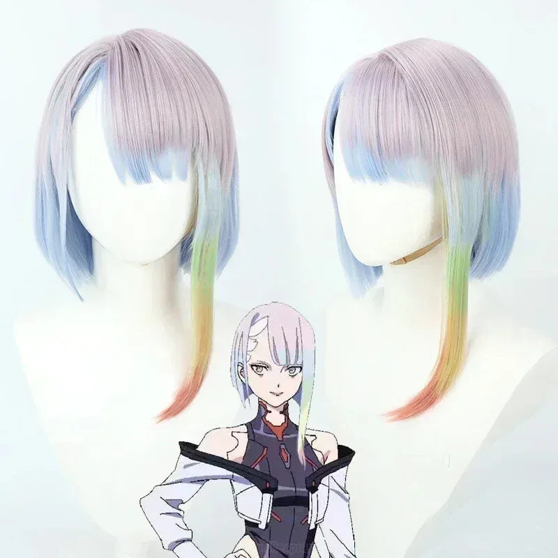 

2025 12 Парик Люси Аниме Киберпанк Edgerunners Cos Люсина Кушинада Косплей Многоцветные волосы