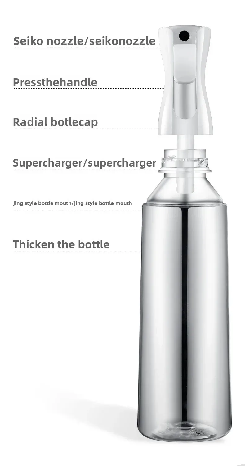 Immagine 6: Flacone spray per capelli da 500/300/200 ml, ricaricabile, con nebulizzazione continua, annaffiatoio automatico, spruzzatore d'acqua per parrucchieri, strumenti per capelli