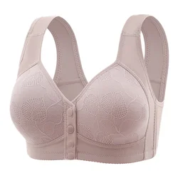 New Pregnant Women's Front Open Button Breastfeeding Bra Women's Large Steel Ring Free Bra Traceless Thin Comfortable Bra