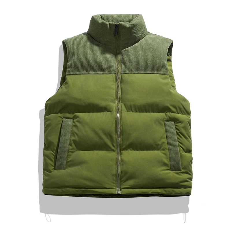 

Mens Cotton Down Vest Jacket Autumn Winter Hot Selling Windproof Clothing Fashion Casual Comfortable Sleeveless Men Streetwear