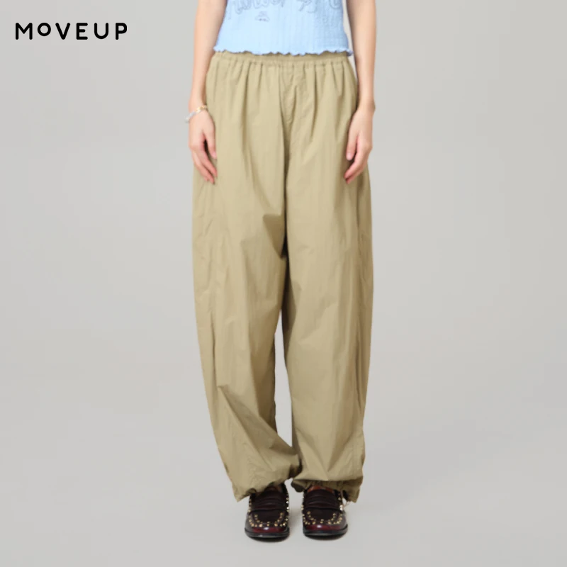 MOVEUP Casual Straight Pants 2026 Summer New Sun Protection Loose Office Elastic Waist Lightweight Trousers For Women 3ELX20131
