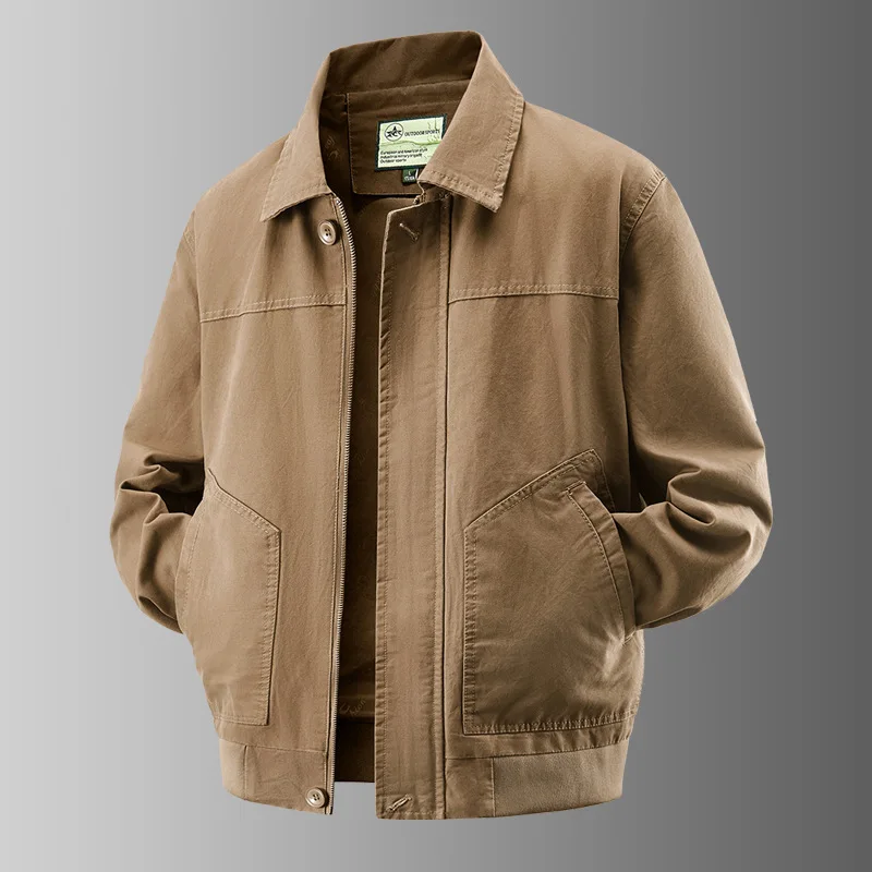 Spring/Summer 2026 Men's American Retro Washed Pure Cotton Jacket - Mid-Career Workwear Loose Coat WJ859