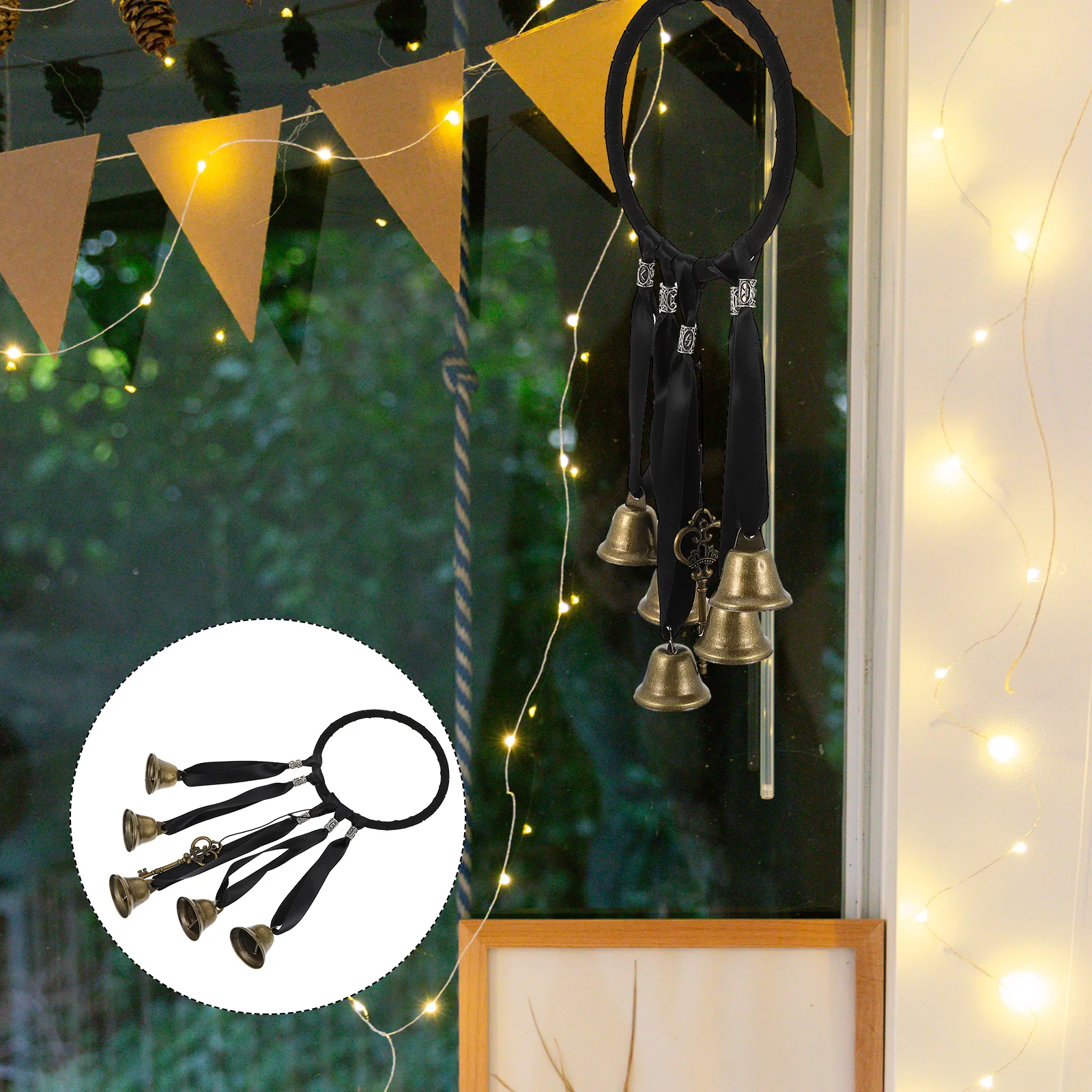 

Decorations Magical Wind Chime Blessing Witch Bell Halloween Home Decorative Hanging Adornment Black