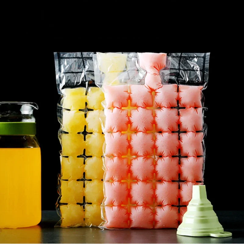 10pcs/pack Ice Cube Mold Disposable Self-Sealing Ice Cube Bags Transparent Faster Freezing Ice-making Mold Bag Kitchen Gadgets