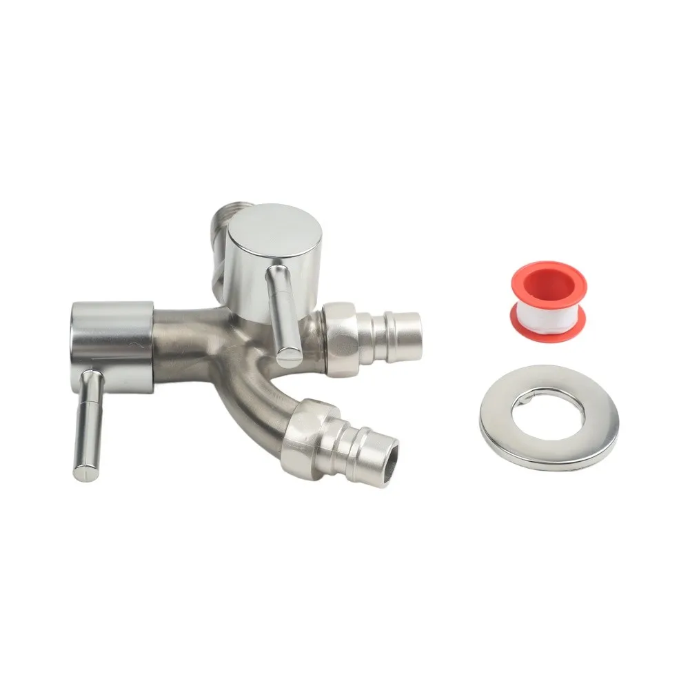 Alloy Constructed Faucet with 1 Inlet 2 Outlets for Washing Machine and Bidet Functionality G1/2 Thread Specification