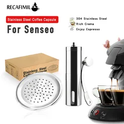 Cápsula de café reutilizable de acero Stianless para máquina Senseo, filtro de café Espresso Compatible con Senseo HD6592 / Senseo HD7801