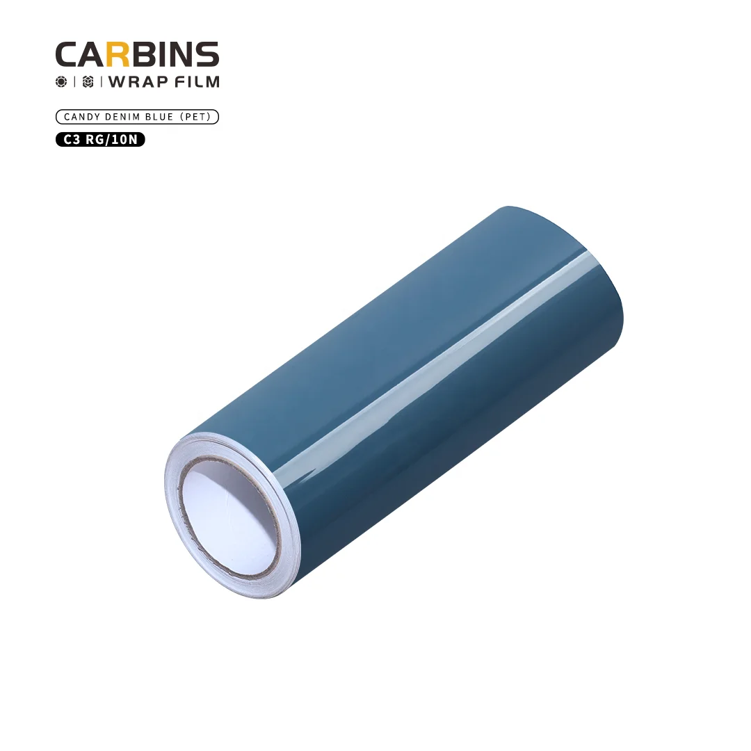 สติ๊กเกอร์ติดรถยนต์ Carbins 1.52*18 เมตร ลาย PET สีฟ้าเดนิม สำหรับตกแต่งรถยนต์