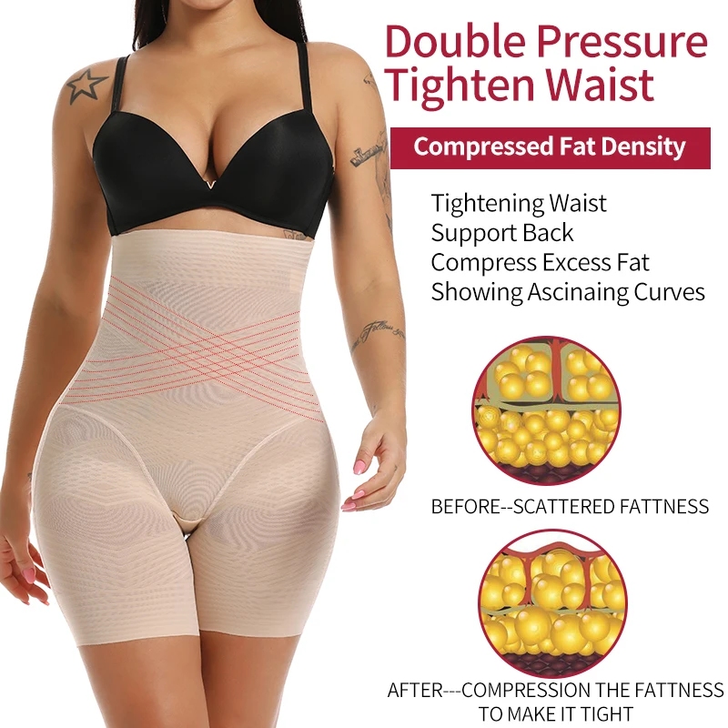 Cintura alta bunda levantador emagrecimento roupa interior shaper corpo feminino shapewear barriga controle calcinha coxa mais magro shorts de